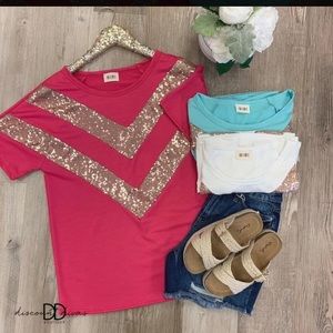 NWOT Pink and Gold Tee